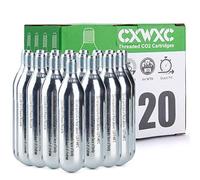 CXWXC Kit Cartouche co2 16g, Cartouches filetées CO2 de 16 g - Compatible avec Les valves Presta et Schrader