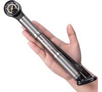 CXWXC Mini Pompe à Vélo 120 PSI avec Manomètre, Pompe Portable pour Vélo de Route VTT, Compatible Valves Presta et Schrader, Pompe à Main Haute Pression pour Cyclisme (Gris)