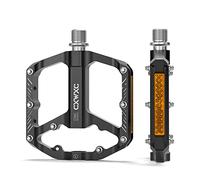 CXWXC Pédales de vélo avec Bandes réfléchissantes, 3 roulements étanches, Plateforme de vélo en Aluminium CNC antidérapante pour Une Conduite sûre et Confortable