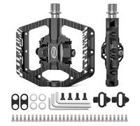 CXWXC Pédales de vélo, cliquables et Plates, avec 3 roulements, en Aluminium, 9/16", pour vélo de Route, VTT, vélo de Ville (Noir)