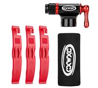 CXWXC Pompe à CO2 avec lève-pneus - compatible avec valves Presta et Schrader - Pompe à vélo pour vélos de route et VTT, cartouches CO2 non incluses