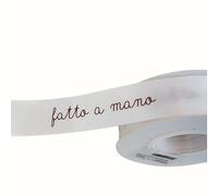 CXY Ruban satin blanc avec écriture "fait main" pour décoration DIY