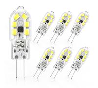 Cxyemt Ampoules LED G4 2W Équivalent à 20W Halogène Lumière Blanc Froid 6000K, AC/DC 12V, Lampe à éConomie D'éNergie, Non dimmables,Sans scintillement,Paquet De 6