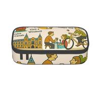 Cxzmnba Amsterdam See Travel GUI Trousse à crayons pour garçons et filles, indispensable pour la rentrée scolaire, fournitures pour étudiants, trousse à crayons, Noir , Taille unique, Organiseur de