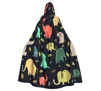 Cxzmnba Cape à capuche unisexe éléphant et feuille colorée pour cosplay, Halloween, robe d'uniforme pleine longueur