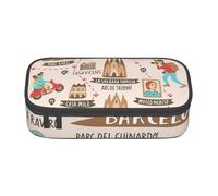 Cxzmnba Carte de voyage Barcelone avec trousse pour garçons et filles, essentiels pour la rentrée scolaire, fournitures pour étudiants, trousse à crayons, Noir , Taille unique, Organiseur de sac