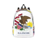 Cxzmnba Illinois State Flag Sac à dos avec sangle réglable, parfait pour le travail, les voyages, l'université, sac de mode, Noir , M, Classique