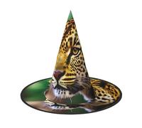 Cxzmnba Lot de 2 chapeaux de fête à imprimé léopard jaune pour Halloween, festival, déguisement et cosplay, taille unique