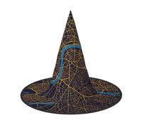 Cxzmnba Lot de 2 chapeaux de fête avec carte de la ville de Londres, chapeau d'Halloween, accessoire essentiel pour festival, déguisement et cosplay, taille unique