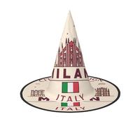 Cxzmnba Lot de 2 chapeaux de fête italiens - Motif paysage urbain de Milan - Pour Halloween, festival, déguisement et cosplay - Taille unique