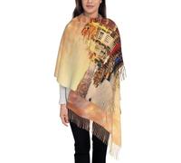 Cxzmnba Magnifique écharpe à pompons avec vue sur le canal de Venise, accessoire confortable pour le printemps, l'automne et l'hiver, accessoire confortable, Noir , taille unique