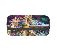 Cxzmnba Night London Tower Bridge Trousse à crayons pour garçons et filles - Essentiel pour la rentrée scolaire, fournitures pour étudiants, trousse à crayons, Noir , Taille unique, Organiseur de sac