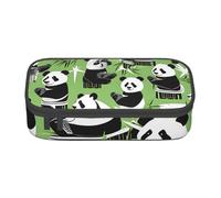 Cxzmnba Panda Trousse à crayons en bambou pour garçons et filles, indispensable pour la rentrée scolaire, fournitures pour étudiants, trousse à crayons, Noir , Taille unique, Organiseur de sac
