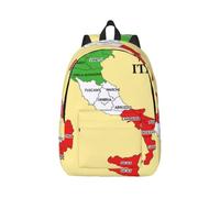 Cxzmnba Sac à dos avec carte régionale de l'Italie avec sangle réglable, parfait pour le travail, les voyages, l'université, sac de mode, Noir , M, Classique