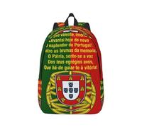 Cxzmnba Sac à dos avec sangle réglable - Motif drapeau du Portugal et hymne - Parfait pour le travail, les voyages, l'université, Noir , S, Classique