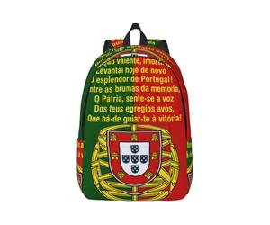 Cxzmnba Sac à dos avec sangle réglable - Motif drapeau du Portugal et hymne - Parfait pour le travail, les voyages, l'université, Noir , S, Classique