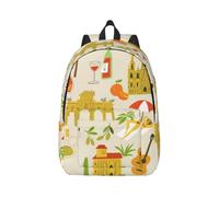 Cxzmnba Sac à dos avec sangle réglable - Symboles de la culture européenne - Parfait pour le travail, les voyages, l'université, la mode, Noir , M, Classique