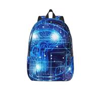 Cxzmnba Sac à dos cerveau intelligence artificielle avec sangle réglable, parfait pour le travail, les voyages, l'université, sac de mode, Noir , S, Classique