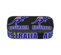 Cxzmnba Trousse à crayons avec drapeau australien sur kangourou pour garçons et filles, indispensable pour la rentrée scolaire, fournitures pour étudiants, trousse à crayons, Noir , Taille unique