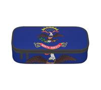 Cxzmnba Trousse à crayons avec drapeau de l'État du Dakota du Nord pour garçons et filles, indispensable pour la rentrée scolaire, fournitures pour étudiants, trousse à crayons, Noir , Taille unique