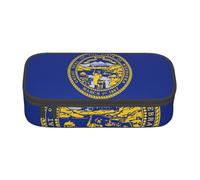 Cxzmnba Trousse à crayons avec drapeau du Nebraska pour garçons et filles, indispensable pour la rentrée scolaire, fournitures pour étudiants, trousse à crayons, Noir , Taille unique, Organiseur de