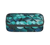 Cxzmnba Trousse à crayons avec imprimé écailles de poisson sirène pour garçons et filles, indispensable pour la rentrée scolaire, fournitures pour étudiants, trousse à crayons, Noir , Taille unique