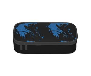 Cxzmnba Trousse à crayons avec motif carte de la Grèce pour garçons et filles, indispensable pour la rentrée scolaire, fournitures pour étudiants, trousse à crayons, Noir , Taille unique, Organiseur
