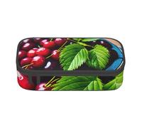 Cxzmnba Trousse à crayons avec seau plein de cerises pour garçons et filles, indispensable pour la rentrée scolaire, fournitures pour étudiants, trousse à crayons, Noir , Taille unique, Organiseur de