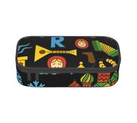 Cxzmnba Trousse à crayons avec symboles culturels russes pour garçons et filles, indispensable pour la rentrée scolaire, fournitures pour étudiants, trousse à crayons, Noir , Taille unique, Organiseur