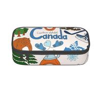Cxzmnba Trousse à crayons avec symboles et icônes du Canada pour garçons et filles, indispensable pour la rentrée scolaire, fournitures pour étudiants, trousse à crayons, Noir , Taille unique