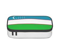 Cxzmnba Trousse à crayons drapeau de la République d'Ouzbékistan pour garçons et filles, indispensable pour la rentrée scolaire, fournitures pour étudiants, trousse à crayons, Noir , Taille unique
