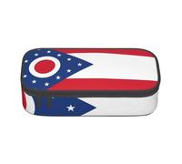Cxzmnba Trousse à crayons drapeau de l'État de l'Ohio pour garçons et filles, indispensable pour la rentrée scolaire, fournitures pour étudiants, trousse à crayons, Noir , Taille unique, Organiseur de
