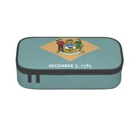 Cxzmnba Trousse à crayons drapeau du Delaware pour garçons et filles, indispensable pour la rentrée scolaire, fournitures pour étudiants, trousse à crayons, Noir , Taille unique, Organiseur de sac