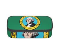 Cxzmnba Trousse à crayons drapeau Washington pour garçons et filles, indispensable pour la rentrée scolaire, fournitures pour étudiants, trousse à crayons, Noir , Taille unique, Organiseur de sac