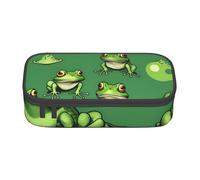 Cxzmnba Trousse à crayons drôle grenouilles vertes pour garçons et filles, indispensable pour la rentrée scolaire, fournitures pour étudiants, trousse à crayons, Noir , Taille unique, Organiseur de