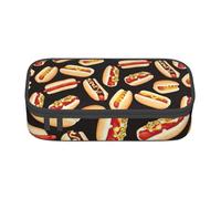 Cxzmnba Trousse à crayons Fun Food Hot Dogs pour garçons et filles, indispensable pour la rentrée scolaire, fournitures pour étudiants, trousse à crayons, Noir , Taille unique, Organiseur de sac