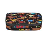 Cxzmnba Trousse à crayons « I Love My Dog Teckel » pour garçons et filles, indispensable pour la rentrée scolaire, fournitures pour étudiants, trousse à crayons, Noir , Taille unique, Organiseur de