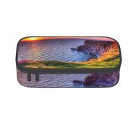 Cxzmnba Trousse à crayons Irlande Sunset Seascape pour garçons et filles, indispensable pour la rentrée scolaire, fournitures pour étudiants, trousse à crayons, Noir , Taille unique, Organiseur de sac