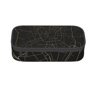 Cxzmnba Trousse à crayons Milan City Map pour garçons et filles, indispensable pour la rentrée scolaire, fournitures pour étudiants, trousse à crayons, Noir , Taille unique, Organiseur de sac