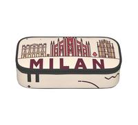 Cxzmnba Trousse à crayons Milan Paysage urbain italien pour garçons et filles, essentiels pour la rentrée scolaire, fournitures pour étudiants, trousse à crayons, Noir , Taille unique, Organiseur de