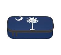 Cxzmnba Trousse à crayons motif drapeau de la Caroline du Sud pour garçons et filles, indispensable pour la rentrée scolaire, fournitures pour étudiants, trousse à crayons, Noir , Taille unique