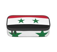 Cxzmnba Trousse à crayons motif drapeau de la République arabe syrienne pour garçons et filles, indispensable pour la rentrée scolaire, fournitures pour étudiants, trousse à crayons, Noir , Taille