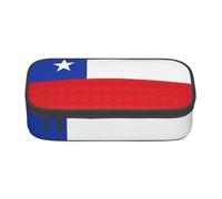 Cxzmnba Trousse à crayons motif drapeau du Chili pour garçons et filles, indispensable pour la rentrée scolaire, fournitures pour étudiants, trousse à crayons, Noir , Taille unique, Organiseur de sac