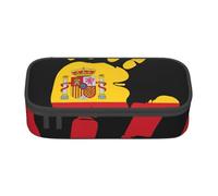 Cxzmnba Trousse à crayons motif drapeau espagnol pour garçons et filles, accessoire indispensable pour la rentrée scolaire, fournitures pour étudiants, trousse à crayons, Noir , Taille unique