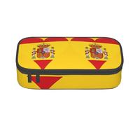 Cxzmnba Trousse à crayons motif drapeau espagnol pour garçons et filles - Essentiel pour la rentrée scolaire - Fournitures pour étudiants, Noir , Taille unique, Organiseur de sac