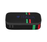 Cxzmnba Trousse à crayons motif drapeau italien pour garçons et filles, indispensable pour la rentrée scolaire, fournitures pour étudiants, trousse à crayons, Noir , Taille unique, Organiseur de sac