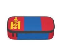 Cxzmnba Trousse à crayons motif drapeau mongol pour garçons et filles, indispensable pour la rentrée scolaire, fournitures pour étudiants, trousse à crayons, Noir , Taille unique, Organiseur de sac