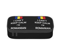 Cxzmnba Trousse à crayons motif drapeau roumain pour garçons et filles, indispensable pour la rentrée scolaire, fournitures pour étudiants, trousse à crayons, Noir , Taille unique, Organiseur de sac