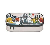 Cxzmnba Trousse à crayons motif paysage urbain de Rome pour garçons et filles - Essentiel pour la rentrée scolaire - Fournitures pour étudiants, Noir , Taille unique, Organiseur de sac