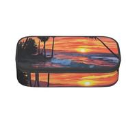 Cxzmnba Trousse à crayons Palm Tree Sunset pour garçons et filles, indispensable pour la rentrée scolaire, fournitures pour étudiants, trousse à crayons, Noir , Taille unique, Organiseur de sac